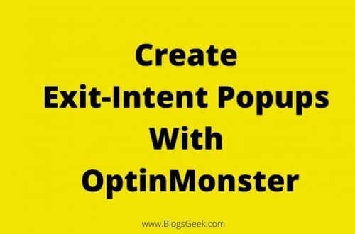 create exit intent popups